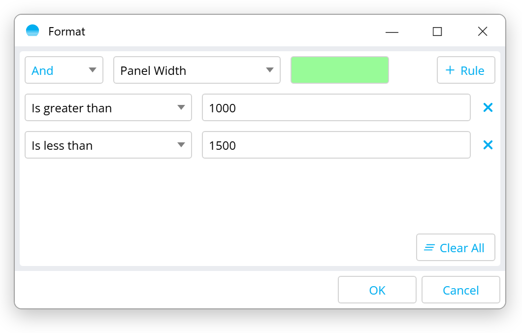 Format rule editor