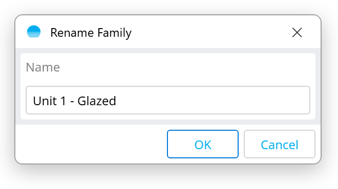 Rename Family dialog