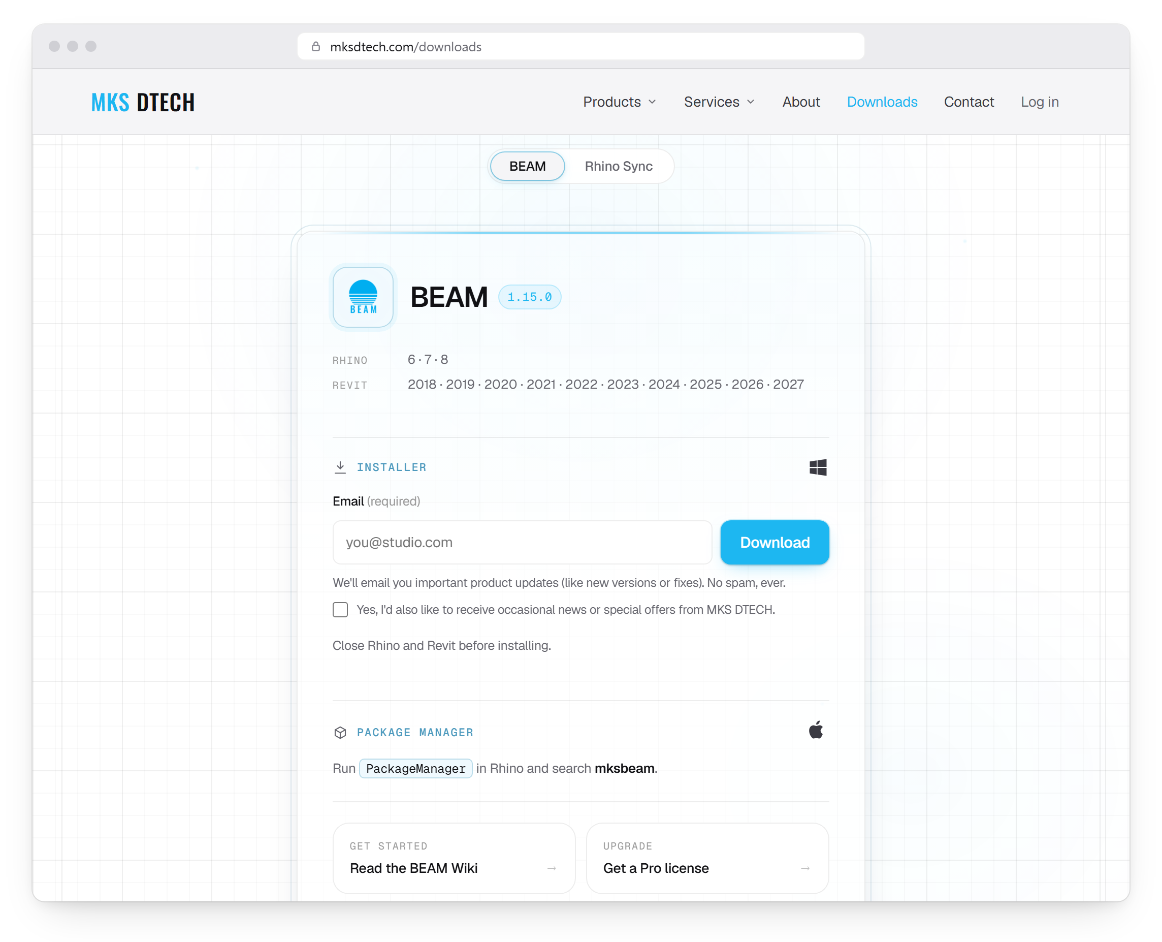 BEAM download page