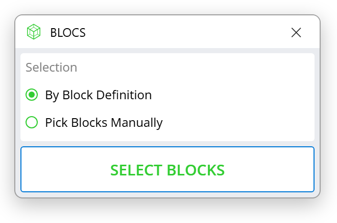 BLOCS selection mode