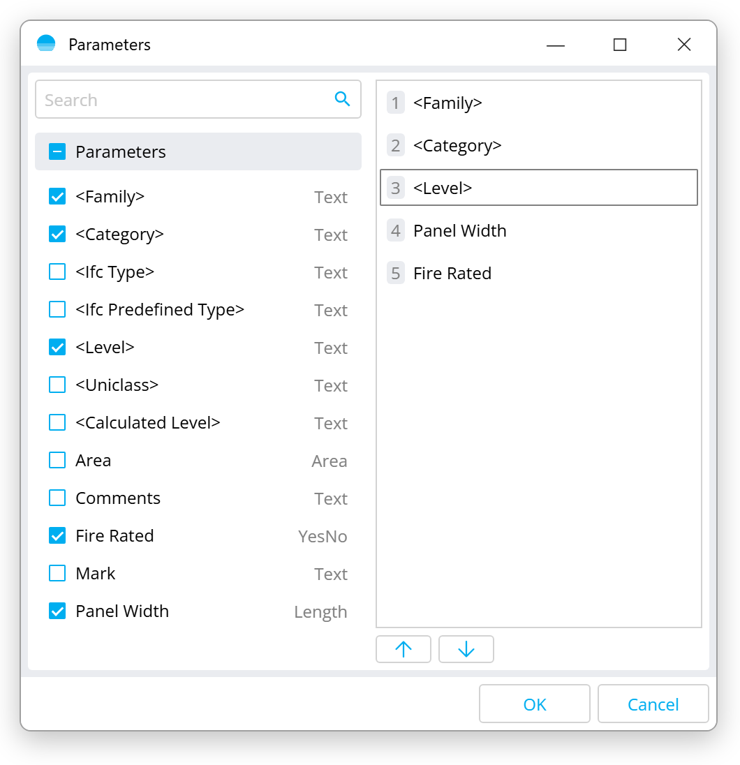 Schedule parameters