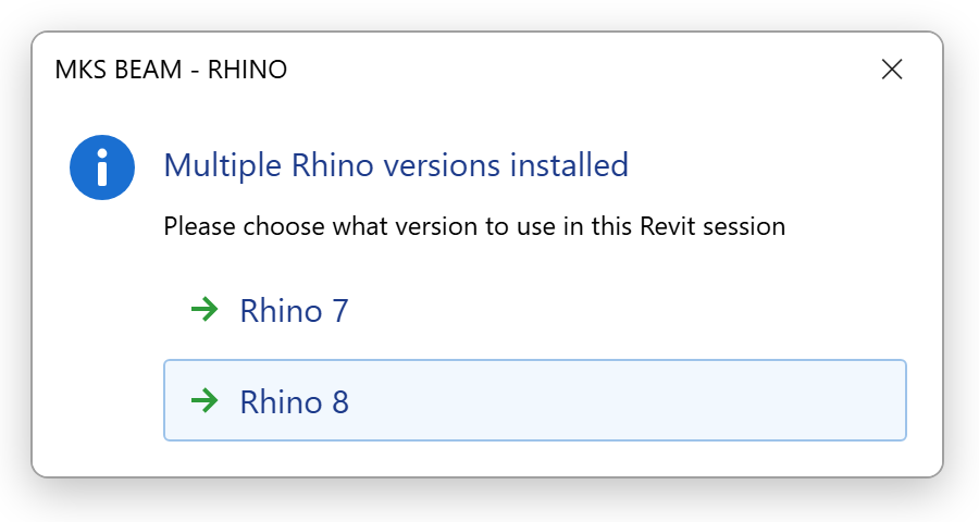 Rhino version chooser