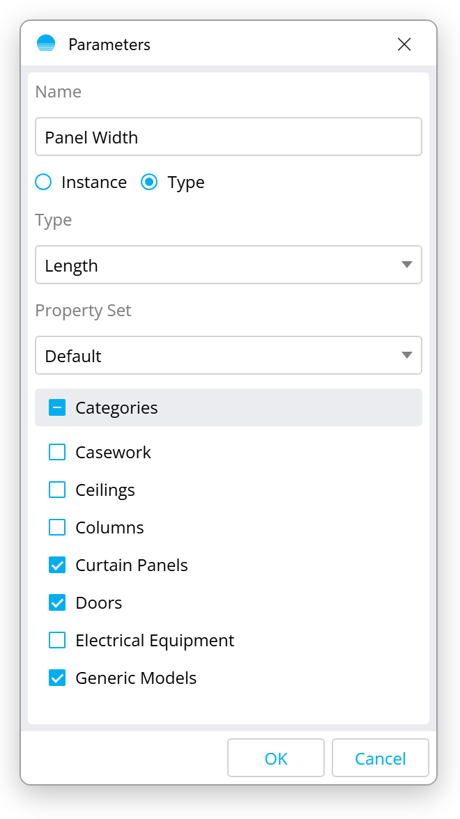 Add parameter dialog