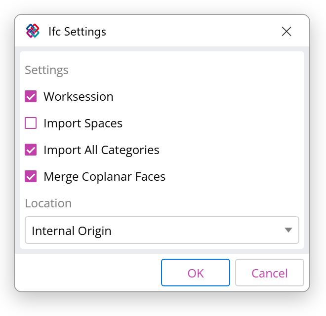 IFC import options